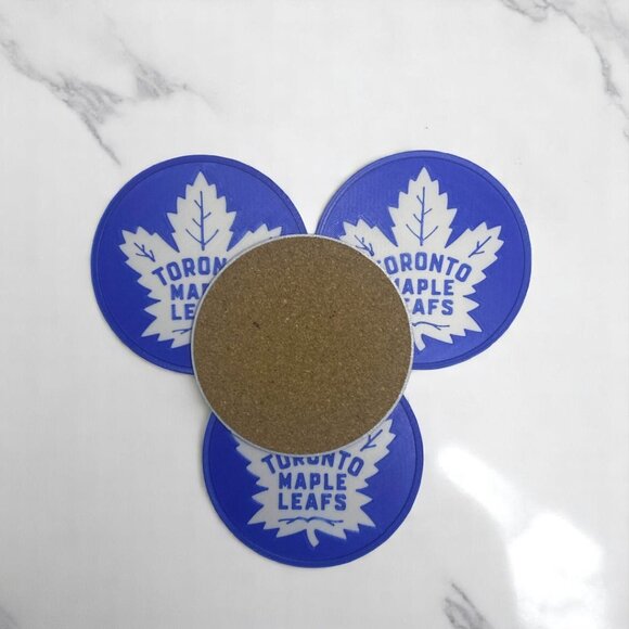 4 Pack Toronto Maple Leafs 3D-Printed Drink Coaster + Holder - Picture 3 of 6